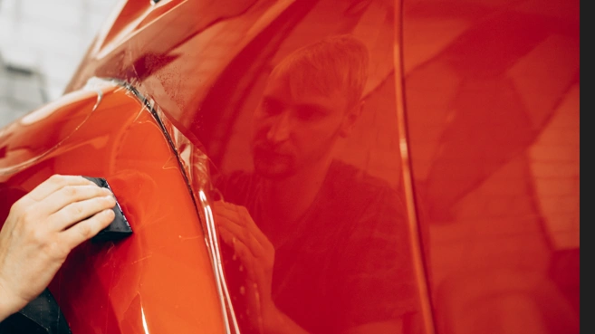 ppf sur voiture orange